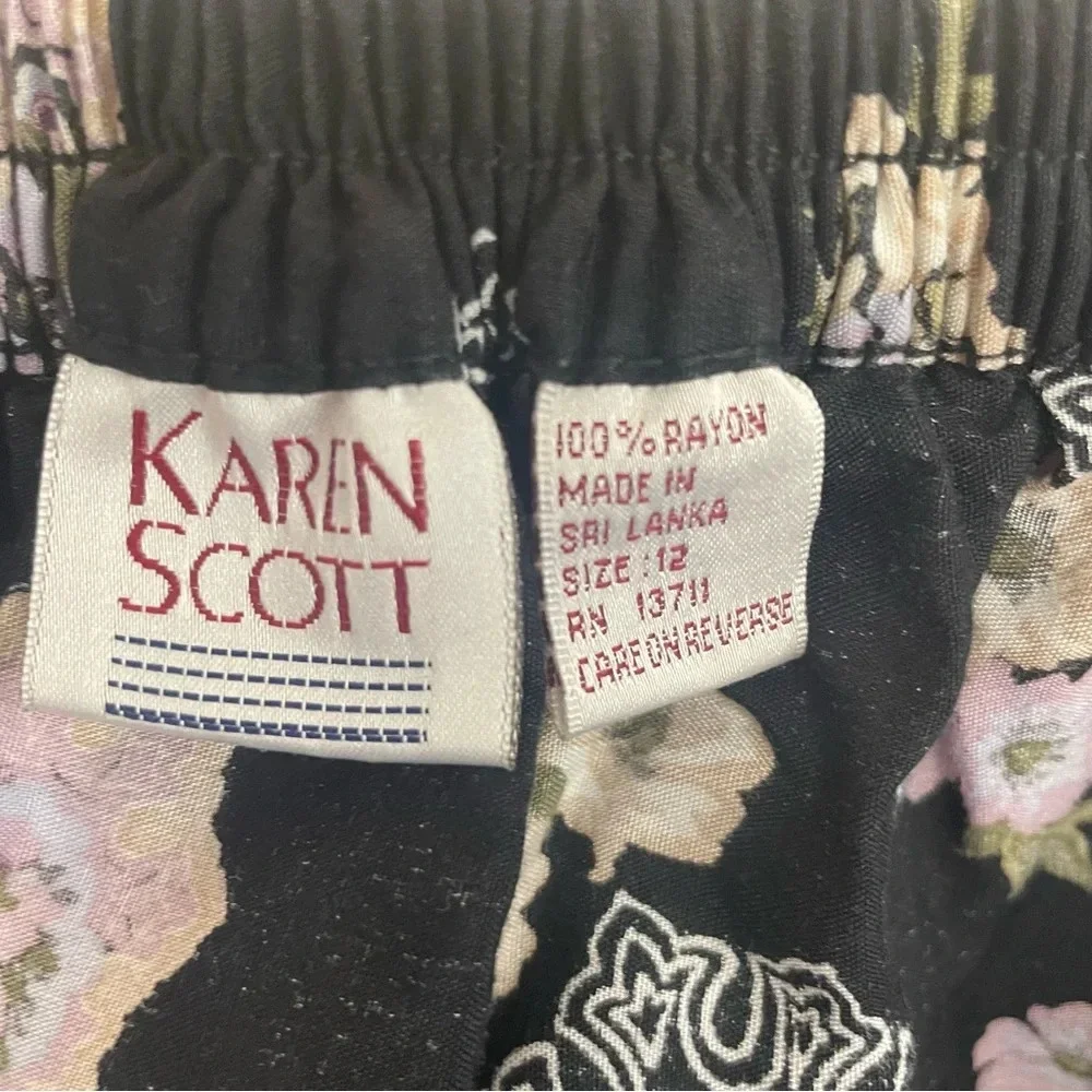 Karen Scott whimisgoth maxi skirt purple flowers women’s 12 cottage core